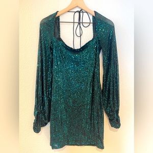 Homecoming Formal Long Sleeve Mini Dress